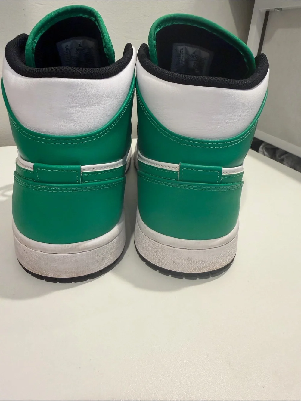 Jordan Mid-Top Sneakers in White, Green, and Black